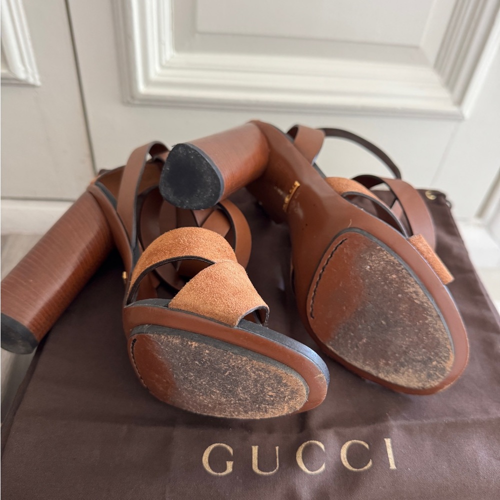 Gucci Women's Brown Suede Heels - Picture 5 of 5